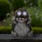 11.5" Hedgehog with Binoculars Outdoor Solar Lighted Garden Statue